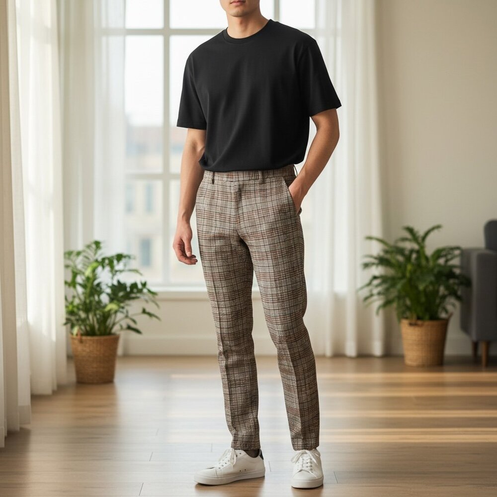 🖤 Tailored Recreation Premium Plaid Trouser Men's Size 32x32 | Classic British